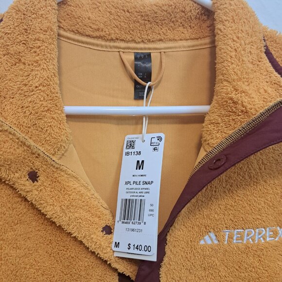 Adidas Men’s Terrex XPloric High Pile Snap Fleece Pullover Yellow IB1138 SIZE M - Picture 8 of 10